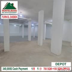 340,000$ Cash Payment!! Depot for sale in Furn El Shebek!!