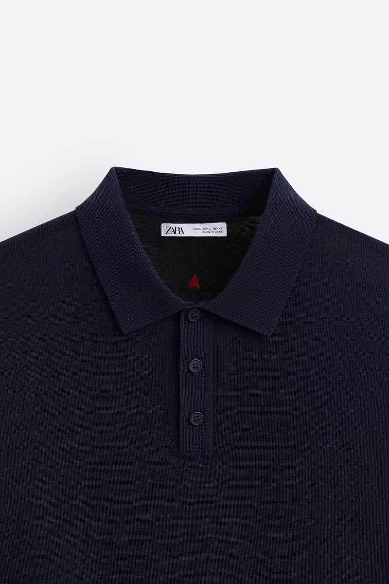 ZARA Long sleeve Knit Polo Shirt 6