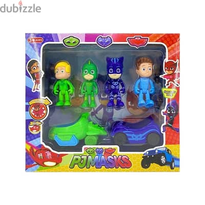 Pj Mask Action Figures With Vehicles Set