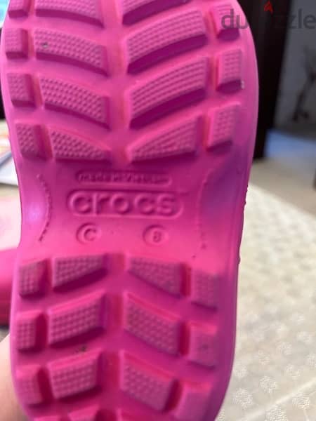 Crocs Handle It Rain Kids Lifestyle Boots Pink size 8 =24 1