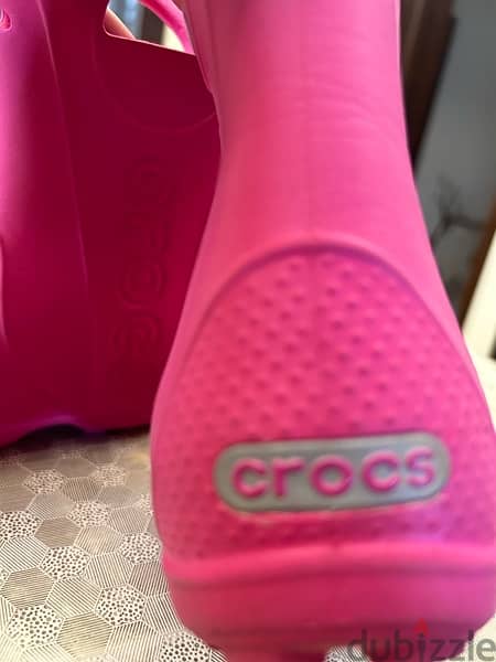 Crocs Handle It Rain Kids Lifestyle Boots Pink size 8 =24 2