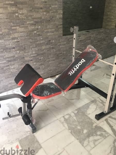 bench adjustable bodyfit new in box with legs and biceps heavy duty 1