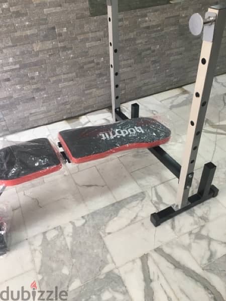 bench adjustable bodyfit new in box with legs and biceps heavy duty 6