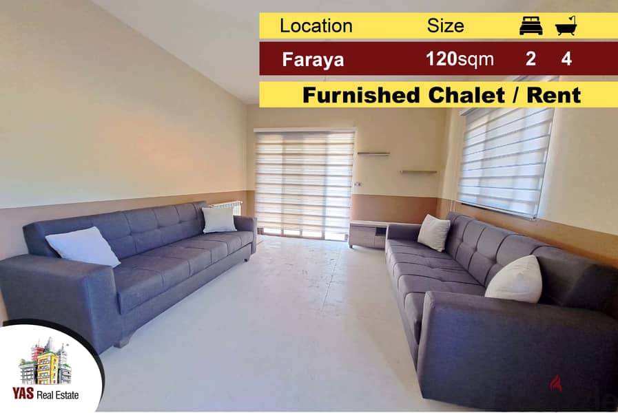 Faraya 120m2 | Cozy Chalet | Fully Furnished | Rent | View | 0