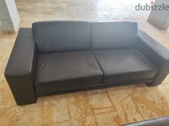Real Leather Sofa Set (Black) 1 x 200cm + 1 x 160 cm Made in Italy