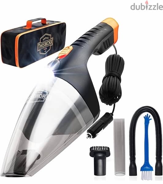 ThisWorx Car Vacuum Cleaner Upgraded w/ LED Light, Double HEPA Filter 4