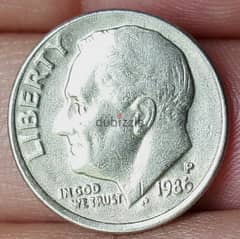 one dime united states of america 1986