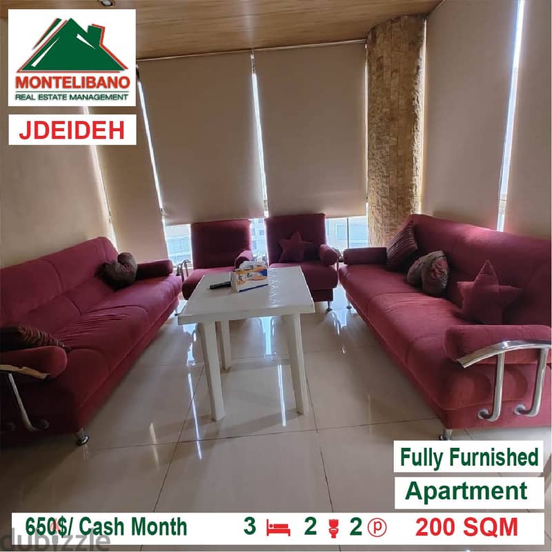 650$/Cash Month!! Apartment for rent in Jdeideh!! 1