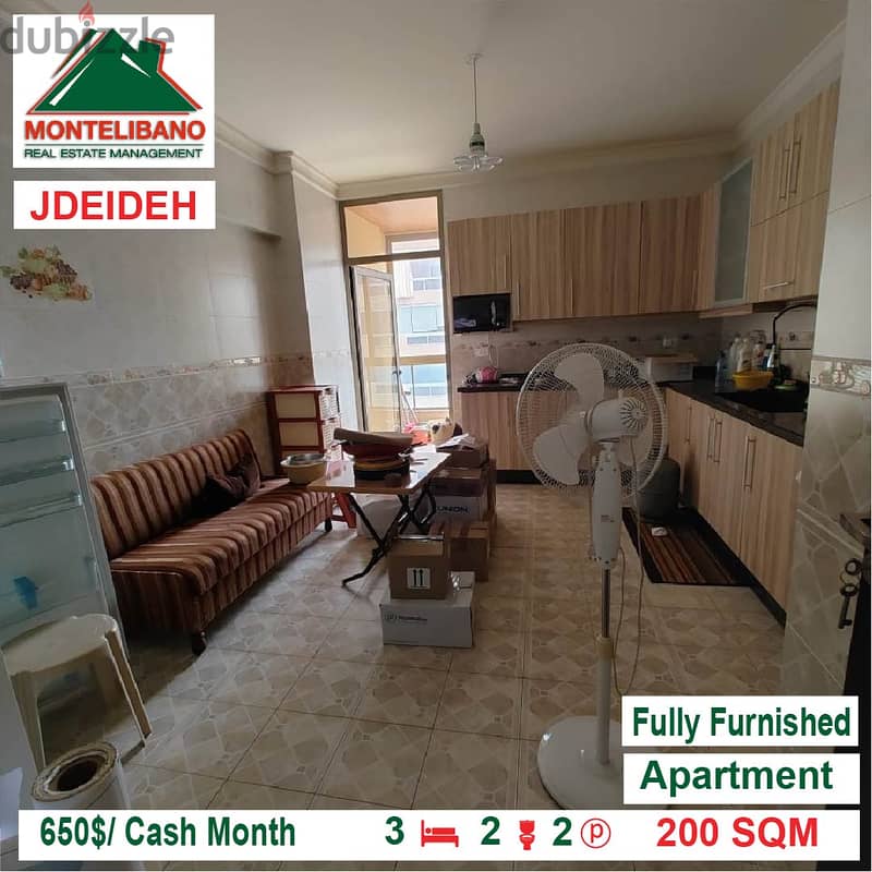 650$/Cash Month!! Apartment for rent in Jdeideh!! 2