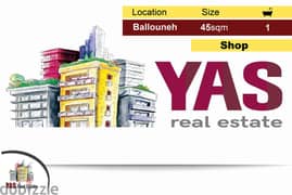 Ballouneh 45m2 | Shop | Excellent Condition | Wide Street | Catch | 0