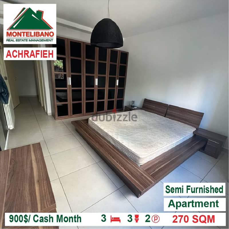 900$/Cash Month!! Apartment for rent in Achrafieh!! 4
