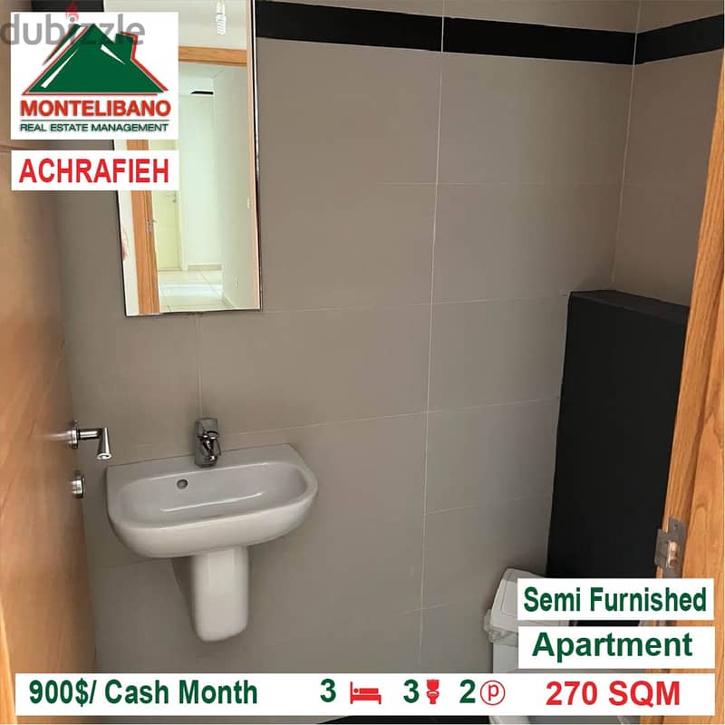 900$/Cash Month!! Apartment for rent in Achrafieh!! 5