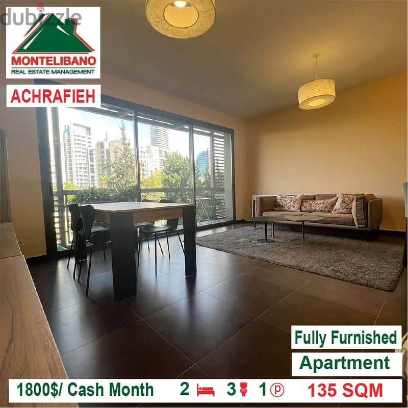 1800$/Cash Month!! Apartment for rent in Achrafieh!! 1