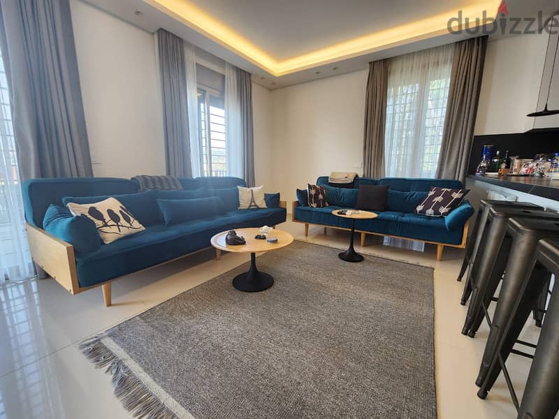 Furnished 120m2 GF apartment+terrace+ view for sale in Mazraat Yachouh 1