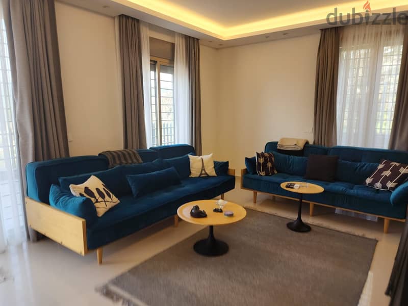 Furnished 120m2 GF apartment+terrace+ view for sale in Mazraat Yachouh 3