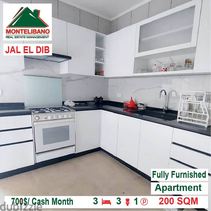 700$/Cash Month!! Apartment for rent in Jal El Dib!! 3