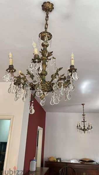 2 Sofas + 2 copper chandeliers + 4 curtains + sajadé souf 220 x 300 5