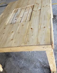 wood lunch table with bbq in the middle hand made 0
