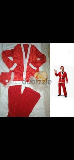 set 4 pieces pants jacket hat and mask santa