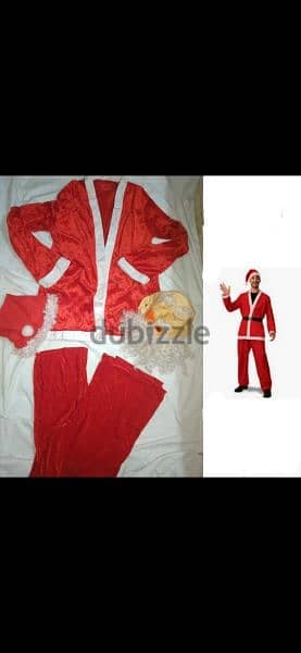 set 4 pieces pants jacket hat and mask santa 0