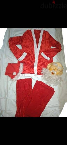 set 4 pieces pants jacket hat and mask santa 1