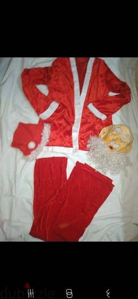 set 4 pieces pants jacket hat and mask santa 3