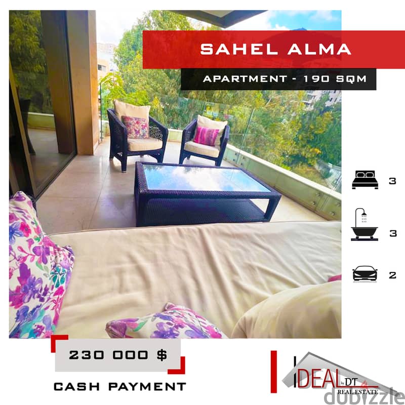 Furnished apartment for sale in sahel alma 190 SQM REF#MA15055 0