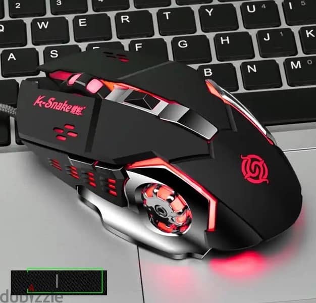 K-Snake Q18 9 Teclas 6400DPI Máquina brilhante Mouse com fio para jogos,  Comprimento do cabo