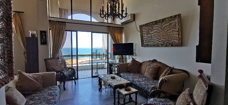sahel alma furnished water front 160m 3 bed for rent 600$ 3