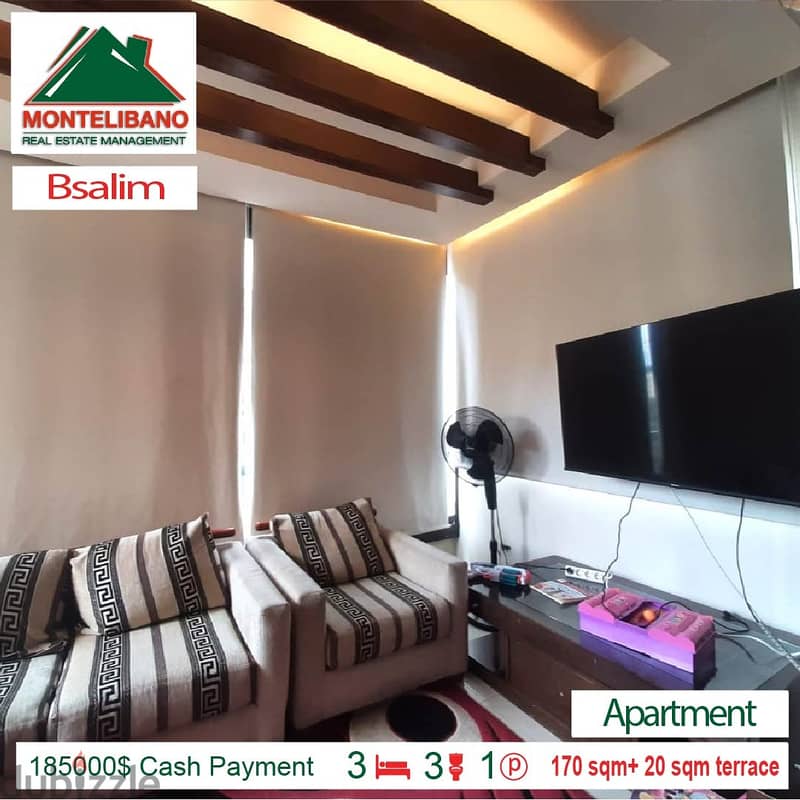 185000$ Cash Payment!! Apartment for sale in Bsalim!! 1