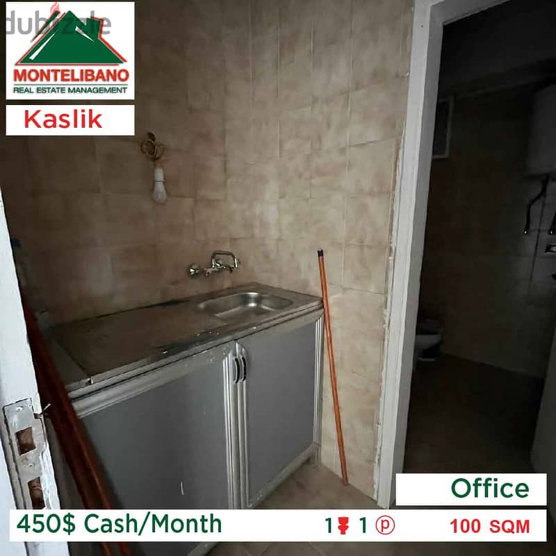 450$ Cash/Month!!Offiice for Rent in Kaslik 2