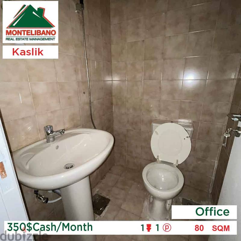 350$ Cash/Month!! Officefor rent in Kaslik!! 2