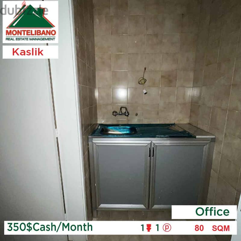 350$ Cash/Month!! Officefor rent in Kaslik!! 3