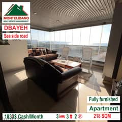 Open view and fully furnished deluxe apartment for rent in DBAYEH!!!