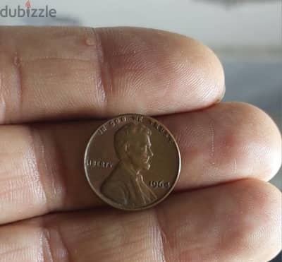 USA  Error Lincolin Cent  Double Die Coin year 1964