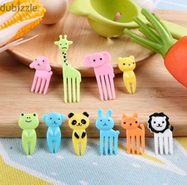 Cat and animals fruit forks and cocktail piques 6 pieces 5