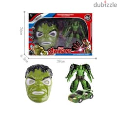 Hulk Transformer Action Figure With Face Mask 0