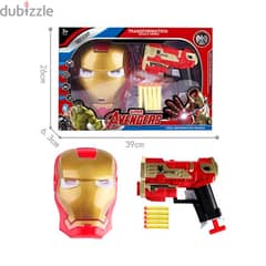 Iron Man Action Figure With Face Mask And Nerf Gun 0