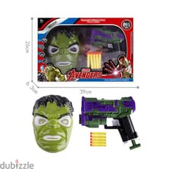 Hulk Action Figure With Face Mask And Nerf Gun 0