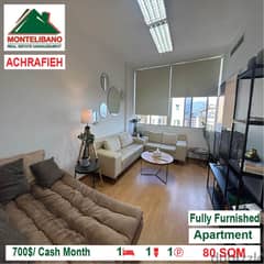 700$/Cash Month!! Apartment for rent in Achrafieh!!