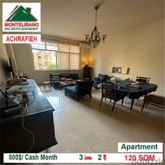 800$/Cash Month!! Apartment for rent in Achrafieh!! 0
