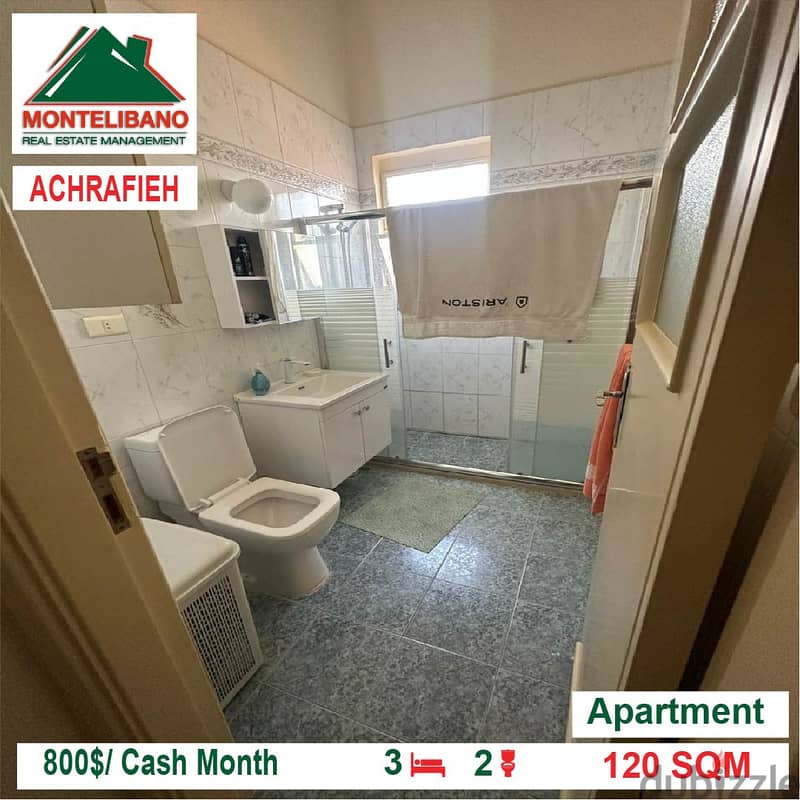 800$/Cash Month!! Apartment for rent in Achrafieh!! 3