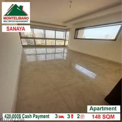 420,000$ Cash Payment!! Apartment for sale in Sanayeh!!