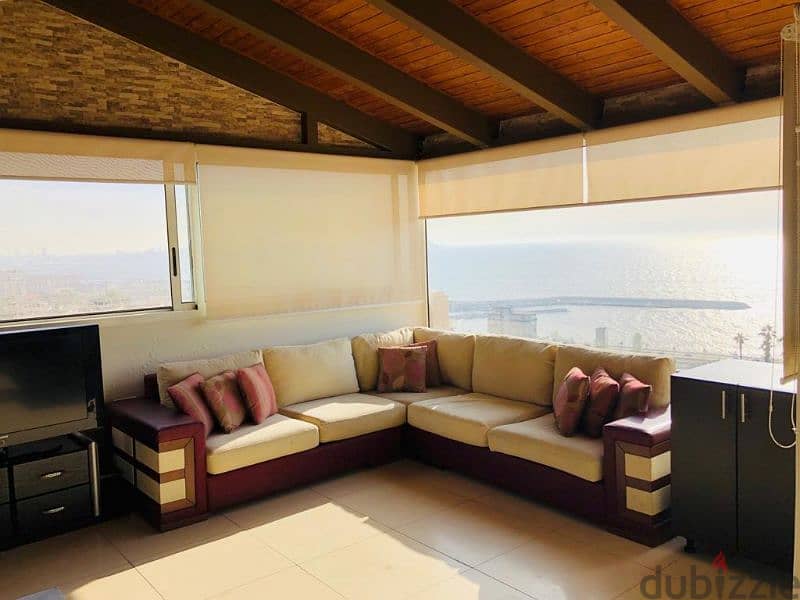 rent apartment dbayeh roof top furnitched  2 bed month near hotelroyal 3