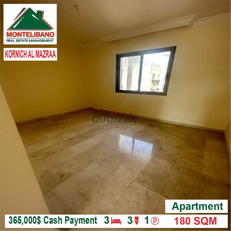 365,000$ Cash Payment!! Apartment for sale in Kornich Al Mazraa!! 1
