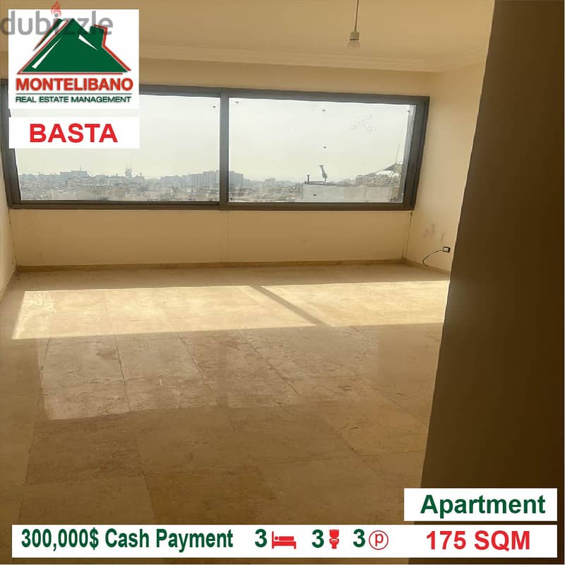 300,000$ Cash Payment!! Apartment for sale in Basta!! 1