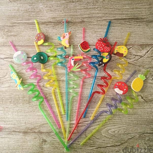 stunning kids colorful straws with 3D design 2