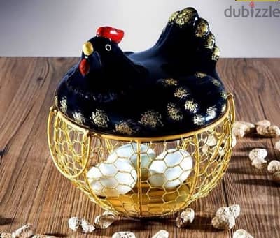 stunning ceramic and steel eggs basket