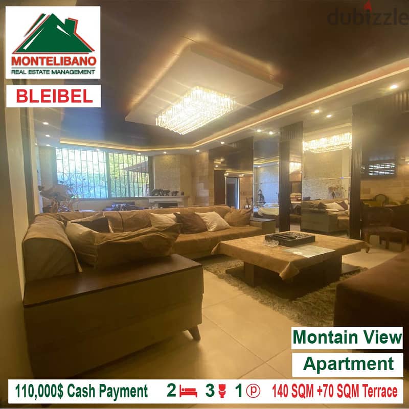 110,000$ Cash Payment!! Apartment for sale in Bleibel!! 0