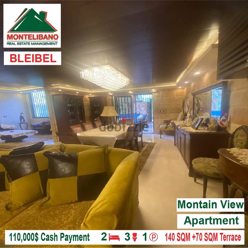 110,000$ Cash Payment!! Apartment for sale in Bleibel!! 1
